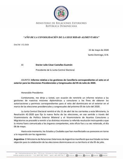 JCE recibe informe sobre gestiones de Cancillería acerca voto en el exterior 8 Informe 01 JCE recibe informe sobre gestiones de Cancillería acerca voto en el exterior