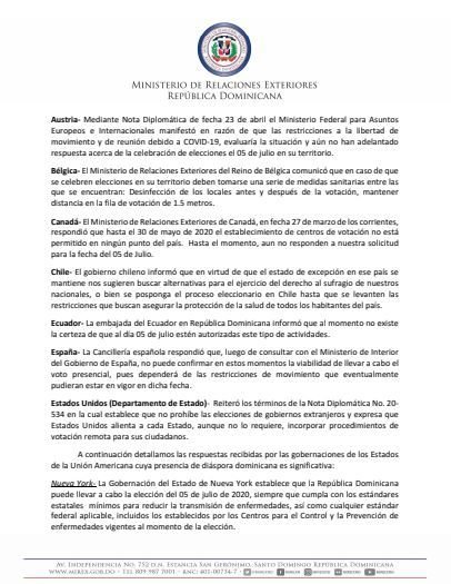JCE recibe informe sobre gestiones de Cancillería acerca voto en el exterior 9 Informe 02 JCE recibe informe sobre gestiones de Cancillería acerca voto en el exterior