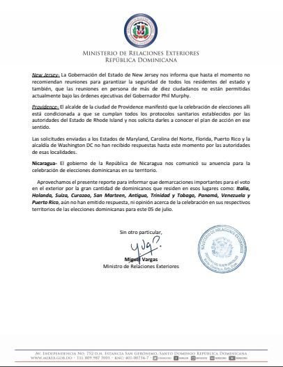 JCE recibe informe sobre gestiones de Cancillería acerca voto en el exterior 10 Informe 03 JCE recibe informe sobre gestiones de Cancillería acerca voto en el exterior