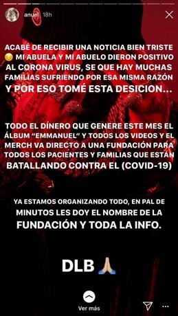 Abuelos de Anuel AA dan positivo al COVID-19; el cantante anuncia donará todo el dinero de su álbum