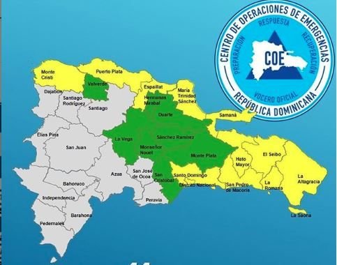 Alerta tormenta Isaias El Distrito Nacional y 19 provincias en alerta ante las fuertes lluvias que provocaría tormenta Isaías