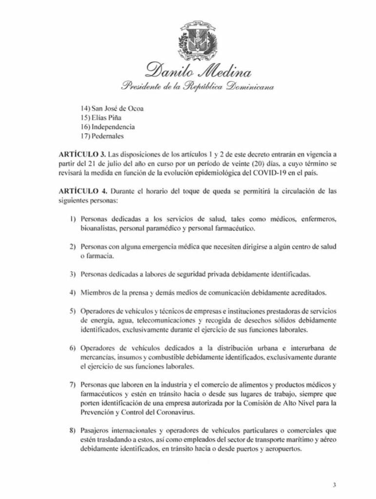 Decreto 266 20 3 Presidente decreta toque de queda que inicia este martes de 7 pm a 5 am