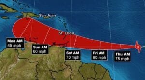 Gonzalo pasará al sur de RD el fin de semana como huracán categoría uno