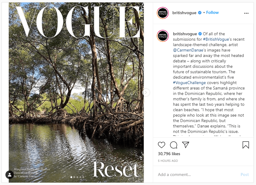 Insta Vogue Ahora "Vogue" publica otras fotos y dice Dominicana es un país hermoso
