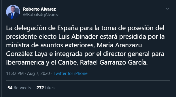 Mike Pompeo encabezará delegación EEUU en toma de posesión Abinader 4 Twitt España Mike Pompeo encabezará delegación EEUU en toma de posesión Abinader
