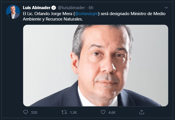 Twitt Jorge Mera Conozca los 7 nuevos funcionarios que formarán parte del Gabinete de Luis Abinader