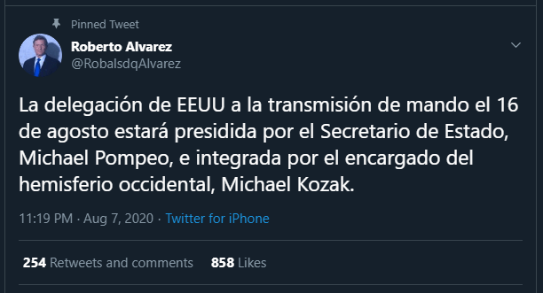 Mike Pompeo encabezará delegación EEUU en toma de posesión Abinader 3 Twitt Pompeo Mike Pompeo encabezará delegación EEUU en toma de posesión Abinader