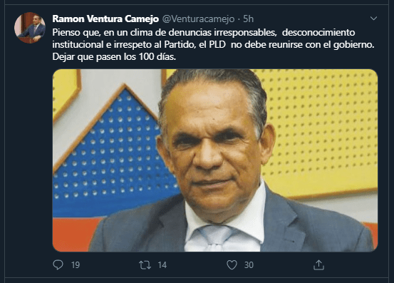 Ventura Camejo: «El PLD no debe reunirse con el Gobierno» 3 Ramon Ventura Camejo 03 Ventura Camejo: «El PLD no debe reunirse con el Gobierno»