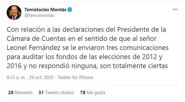 Twitt Temo Temo: Leonel nunca permitió que Díaz Rúa rindiera informe sobre finanzas PLD