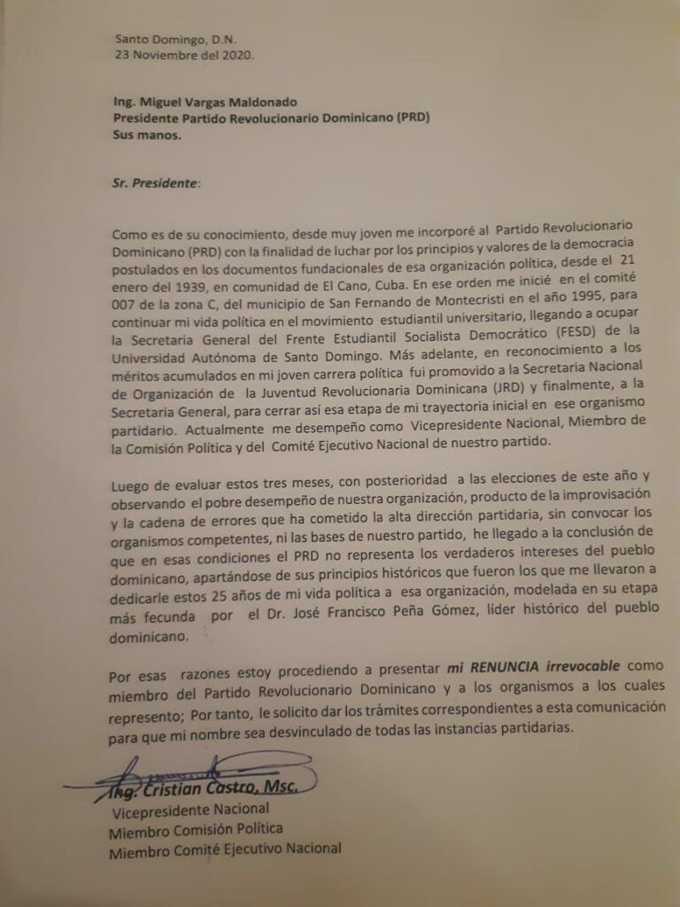 Renuncia Cristian Castro Cristian Castro renuncia del PRD