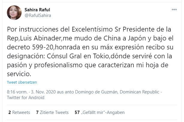 Sahíra Raful: Serviré con la pasión y el profesionalismo que me caracterizan 3 Twitt Sahira Raful Sahíra Raful: Serviré con la pasión y el profesionalismo que me caracterizan