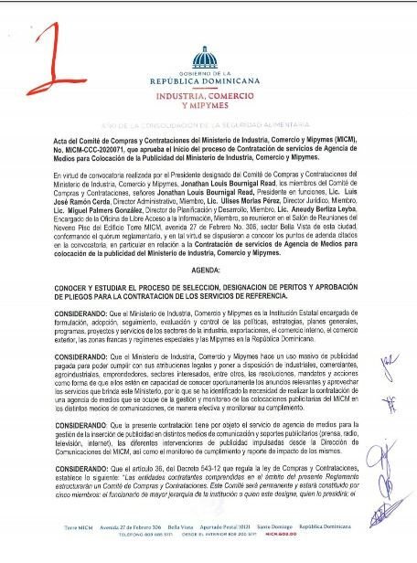 ito 5 1 Ito Bisonó intenta contratar agencia publicitaria por cuatro millones de pesos(documentos anexos)