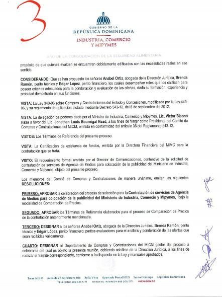 ito 7 1 Ito Bisonó intenta contratar agencia publicitaria por cuatro millones de pesos(documentos anexos)