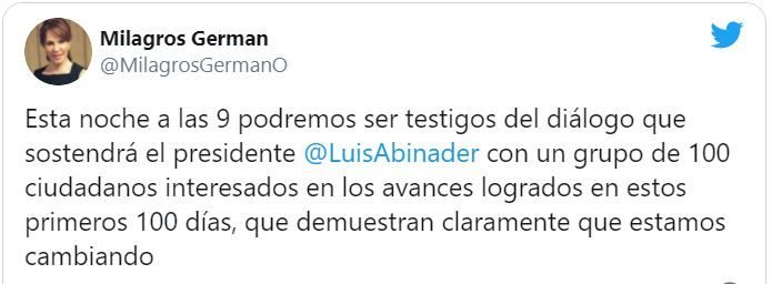 Milagros Germán: El discurso de Abinader incluye diálogo con 100 ciudadanos 3 milagro Milagros Germán: El discurso de Abinader incluye diálogo con 100 ciudadanos