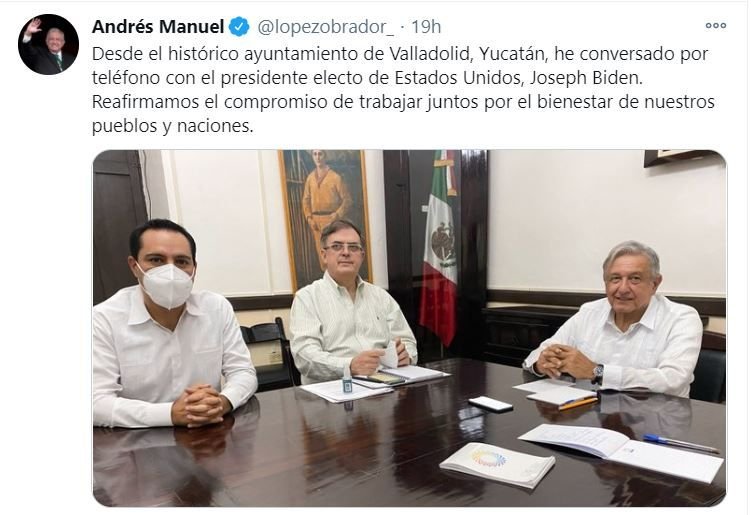 LOPEZ OBRADOR 1 López Obrador y Biden acuerdan trabajar en «nuevo enfoque» migratorio