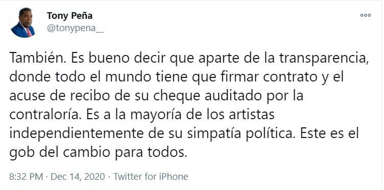 T 2 Coordinador de Gabinete Social aclara entrega de fondos a artistas