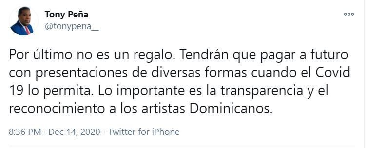 T 3 Coordinador de Gabinete Social aclara entrega de fondos a artistas