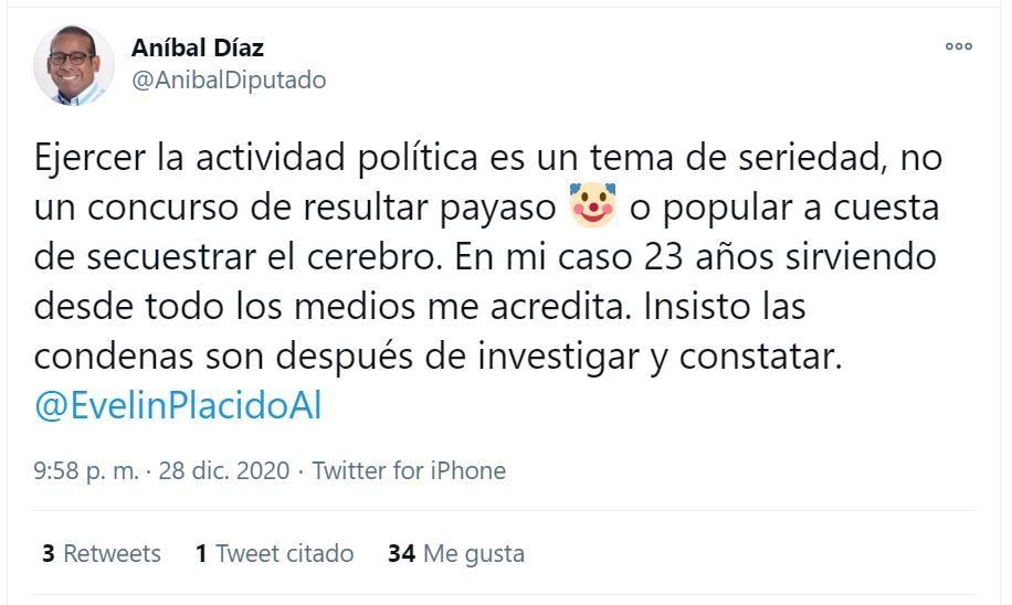 Twitt Anibal Diaz 02 Legisladores PRM ven apresurada declaraciones de Paliza contra Sadoky