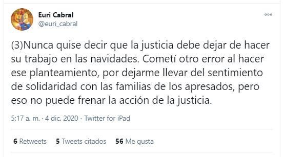 Twitt Euri 03 Video | Euri Cabral admite fue error pedir exfuncionarios no fueran apresados en diciembre