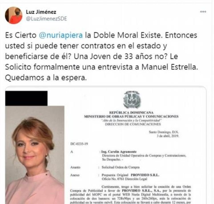 Twitt Luz Jimenez 01 Luz Jiménez llamó «doble moral» a Nuria; Piera entiende era solidaridad con Kimberly