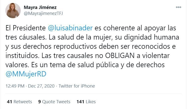 twitter ministra de la mujer Ministra de la Mujer: «Las tres causales no obligan a violentar valores»
