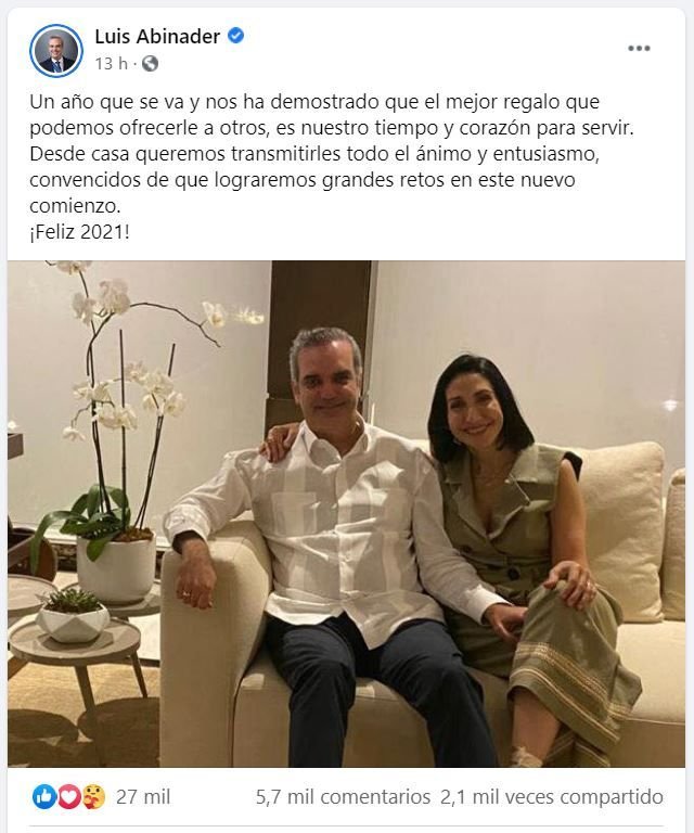 Abinader FB 02 Presidente Abinader: “Lograremos grandes retos en este nuevo comienzo”