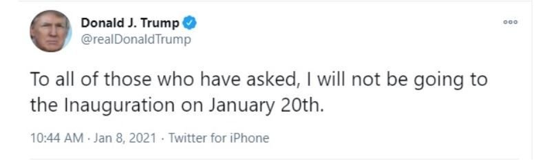 DONALD TRUMP 3 Donald Trump anuncia que no irá a la toma de posesión de Joe Biden