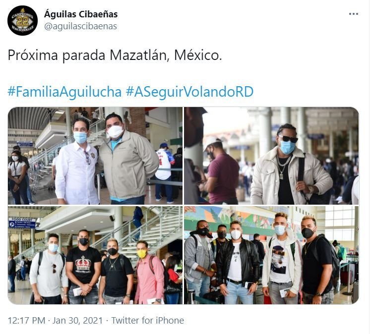 LAS AGUILAS 2 1 Águilas Cibaeñas parten a México tras la corona en Serie del Caribe