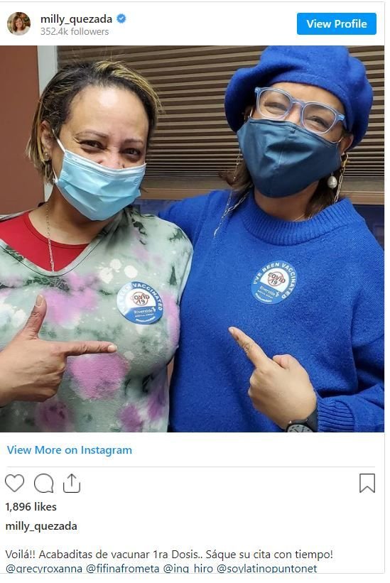 Milly Quezada se vacuna contra el Covid-19 3 MILLY 2 1 Milly Quezada se vacuna contra el Covid-19