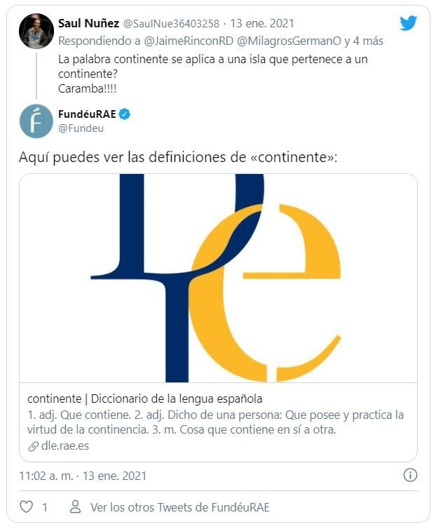 Twitt Continente 01 Le explican a Milagros Germán el significado de la palabra "continente"