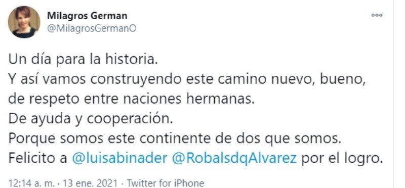 Twitt Milagros 01 Milagros Germán se vuelve tendencia al confundir la isla con un continente