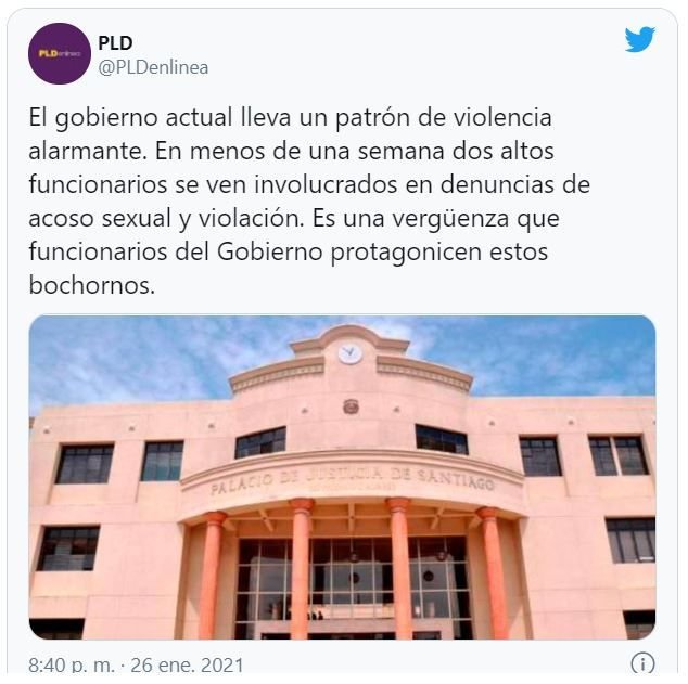 El PLD ataca al Gobierno por alta «delincuencia y mala gestión de la pandemia» 5 Twitt PLD 03 El PLD ataca al Gobierno por alta «delincuencia y mala gestión de la pandemia»