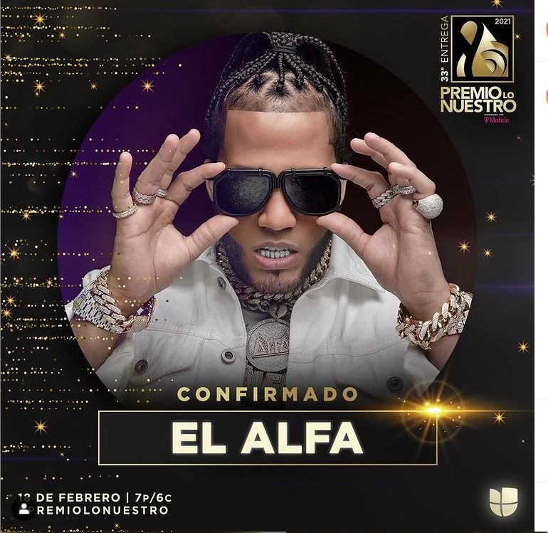 EL ALFA 2 El Alfa actuará en Premio Lo Nuestro 2021