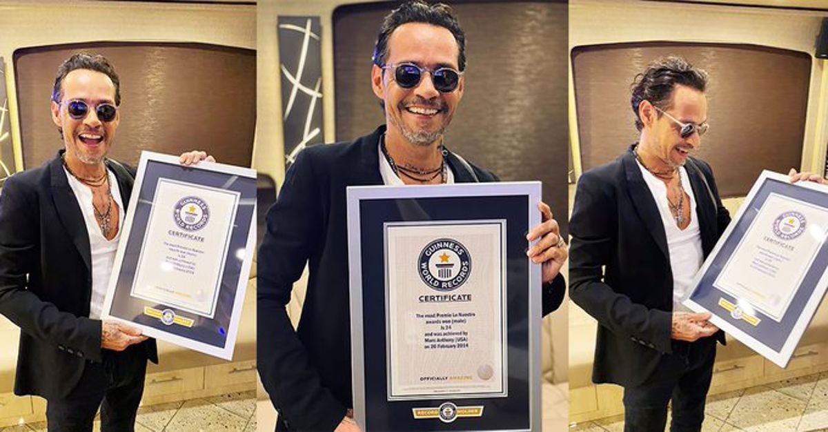 Marc Anthony recibe su tercer Récord Guinnes 2 Marc Anthony recibe su tercer Récord Guinnes