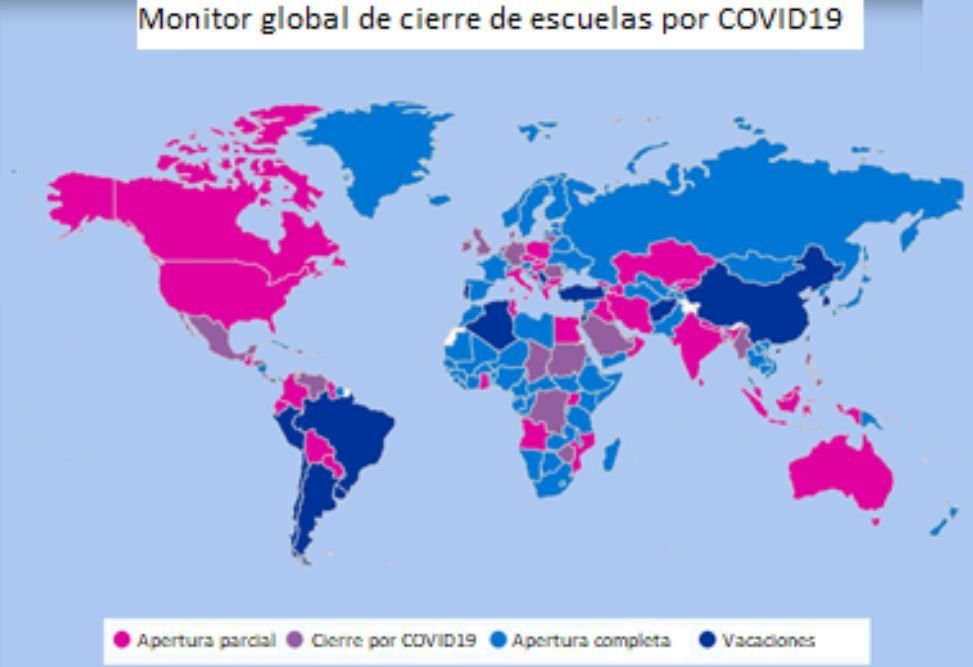 Monitor global cierre escuelas por Covid Juan Ariel Jiménez critica cierre clases presenciales por Covid-19