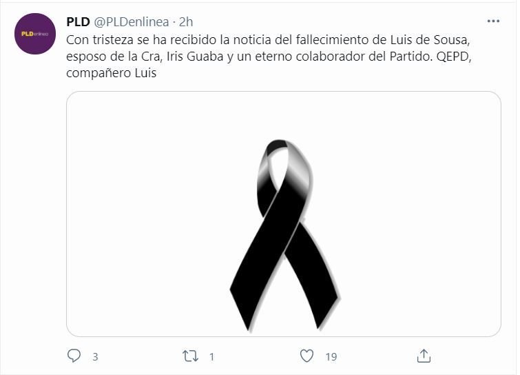TWITTER IRIS GUABA Fallece Luis de Sousa, esposo de Iris Guaba