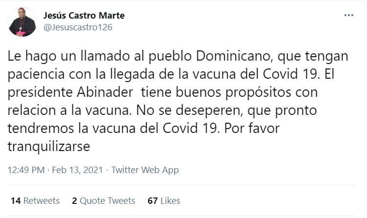 castro marte 3 Castro Marte llama población a tener paciencia con llegada de vacuna Covid-19