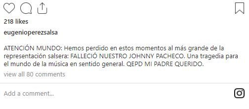 jonny paccheco 3 Muere Johnny Pacheco, el padre de la salsa y legendario músico dominicano