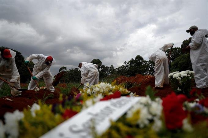 Brasil supera por primera vez 2.800 muertes diarias y bate nuevo récord