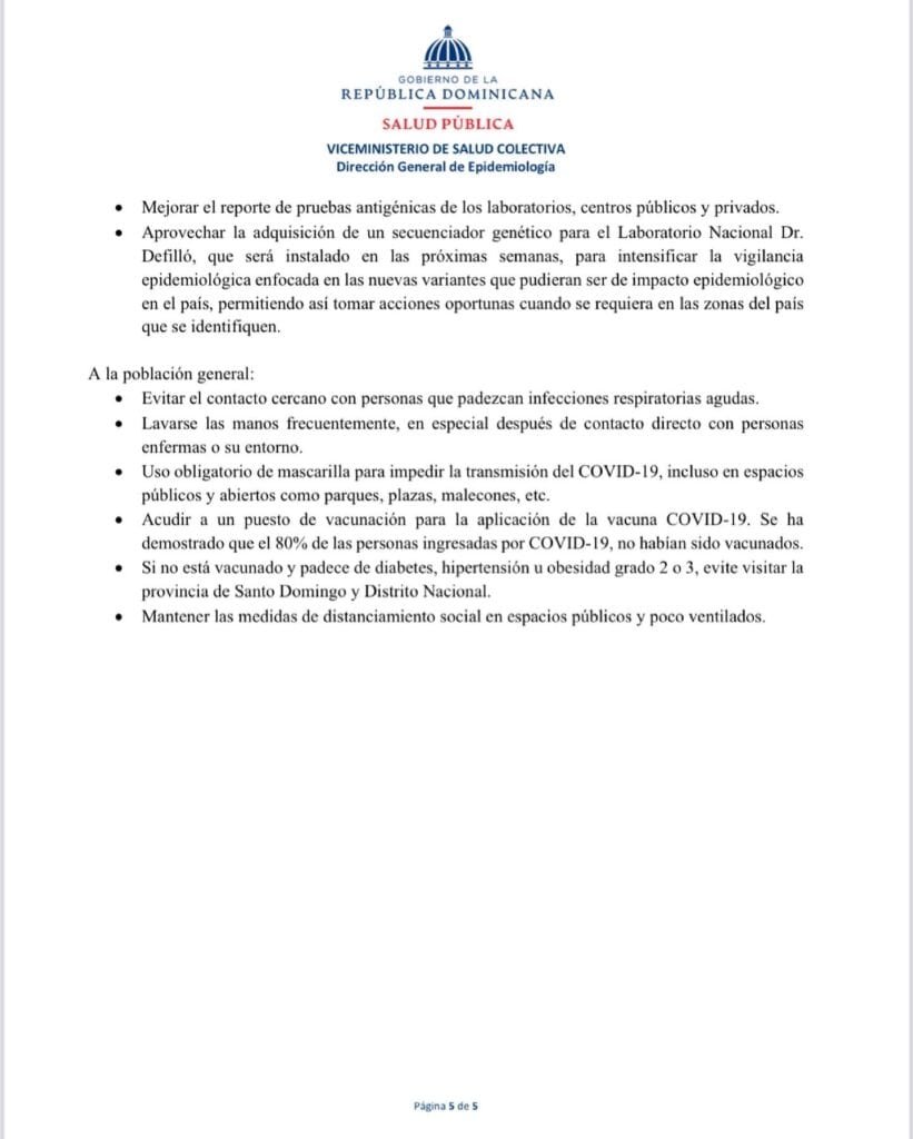 Emiten aviso sobre nuevas variantes de covid que circulan en 19 provincias del país 8 Aviso Covid 19 06 Emiten aviso sobre nuevas variantes de covid que circulan en 19 provincias del país