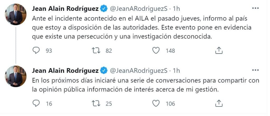 Jean Alain denuncia persecución y se pone a disposición de las autoridades 3 Twitt Jean Alain 01 Jean Alain denuncia persecución y se pone a disposición de las autoridades