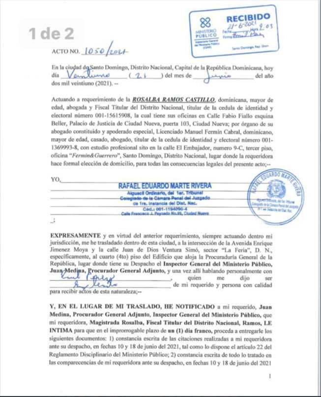 twitter rosalva Fiscal del DN llama al procurador Juan Medina a presentar pruebas en su contra