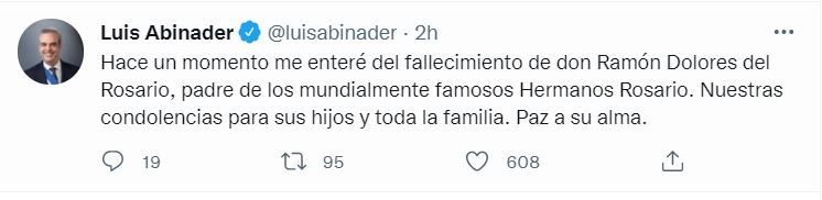 TWITTER ABINADER 9 Muere el padre de los Hermanos Rosario