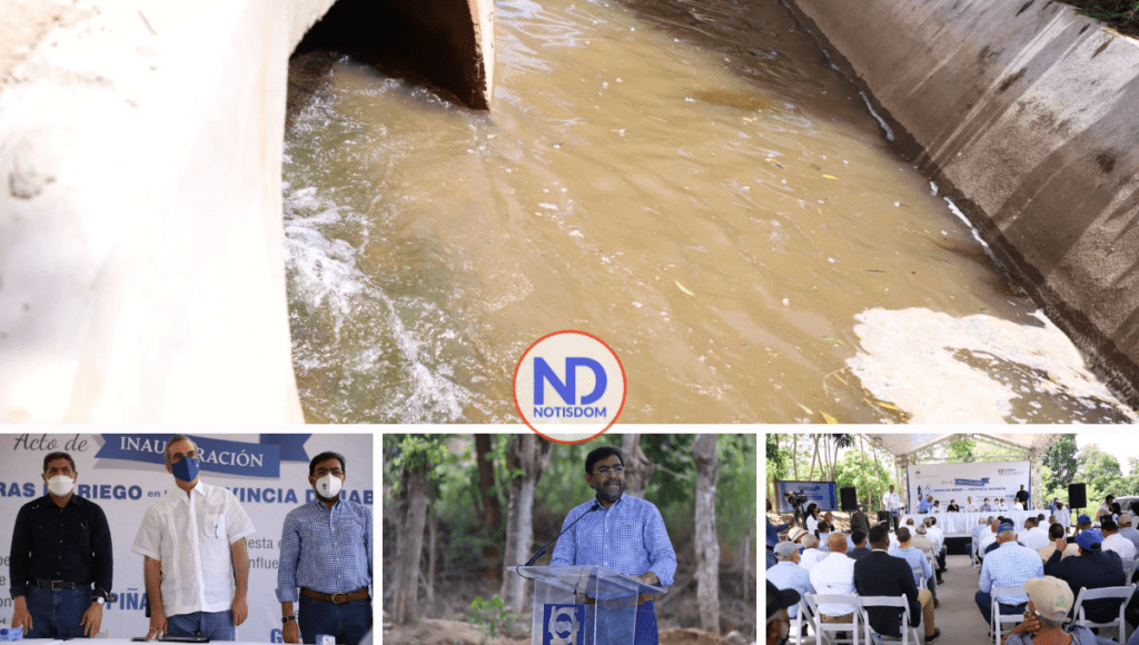 4 FOTOS B COLLAGE Presidente Abinader entrega obras de riego por más de RD$130 millones en Dajabón