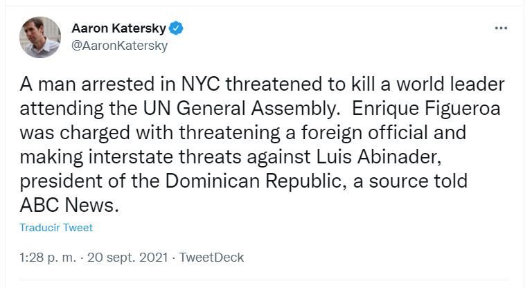 Tweet arrestan a Enrique Figueroa Arrestan en NY a Enrique Figueroa, quien amenazó de muerte al presidente Abinader