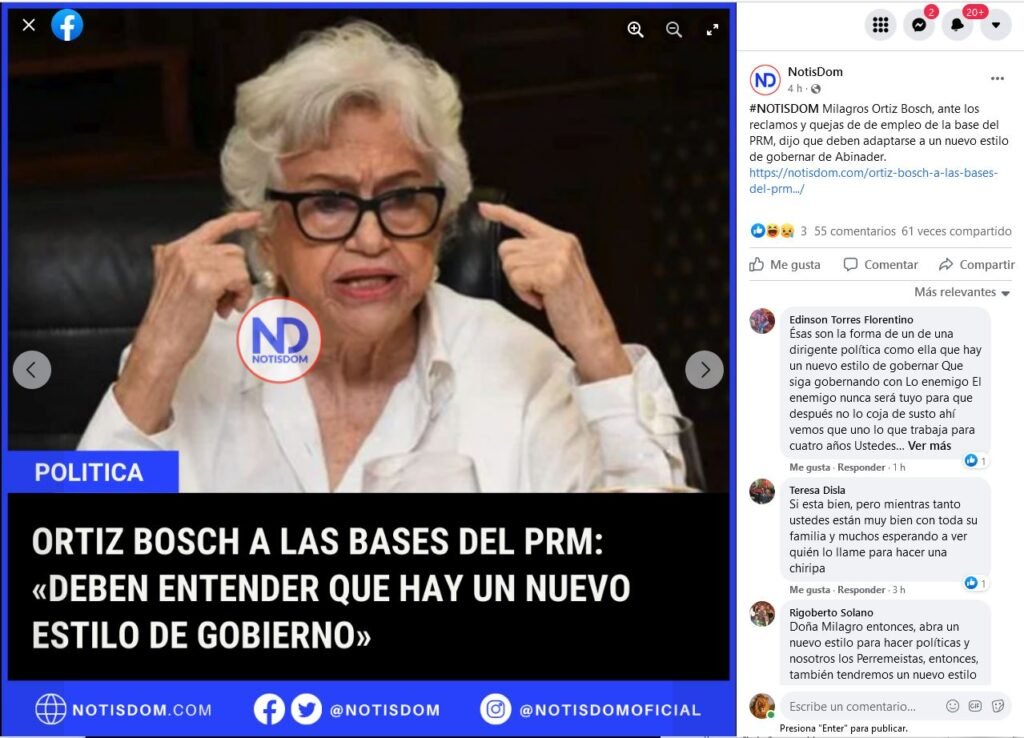 Cibernautas "se comen viva" a Ortiz Bosch por decir que hay "un nuevo estilo de gobierno" 3 Reacciones a Ortiz Bosch 01 Cibernautas "se comen viva" a Ortiz Bosch por decir que hay "un nuevo estilo de gobierno"
