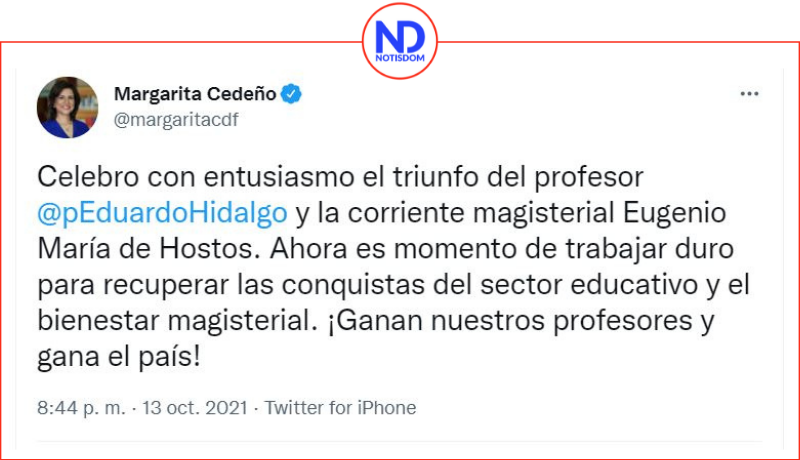 Twitters 7 Eduardo Hidalgo se declara vencedor en la ADP y líderes del PLD lo felicitan