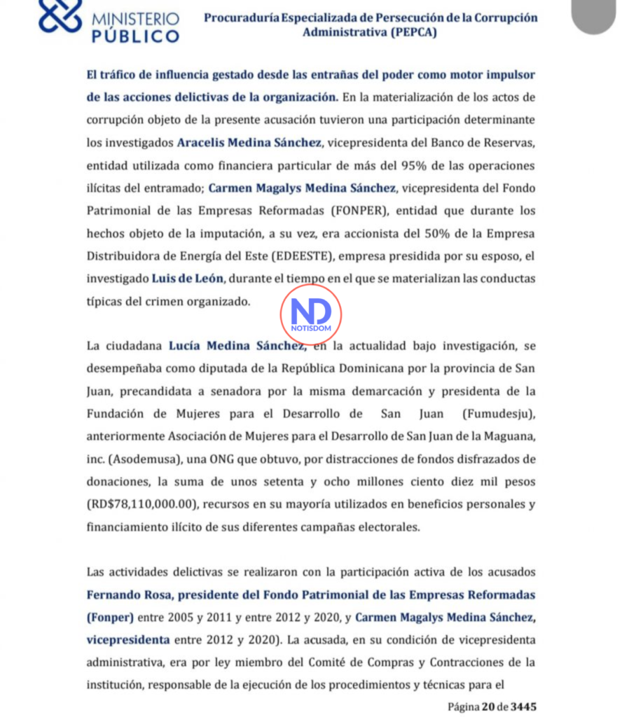 Expediente AntiPulpo pagina 20 Lucía y Aracelis, hermanas de Danilo Medina, también son investigadas en caso AntiPulpo