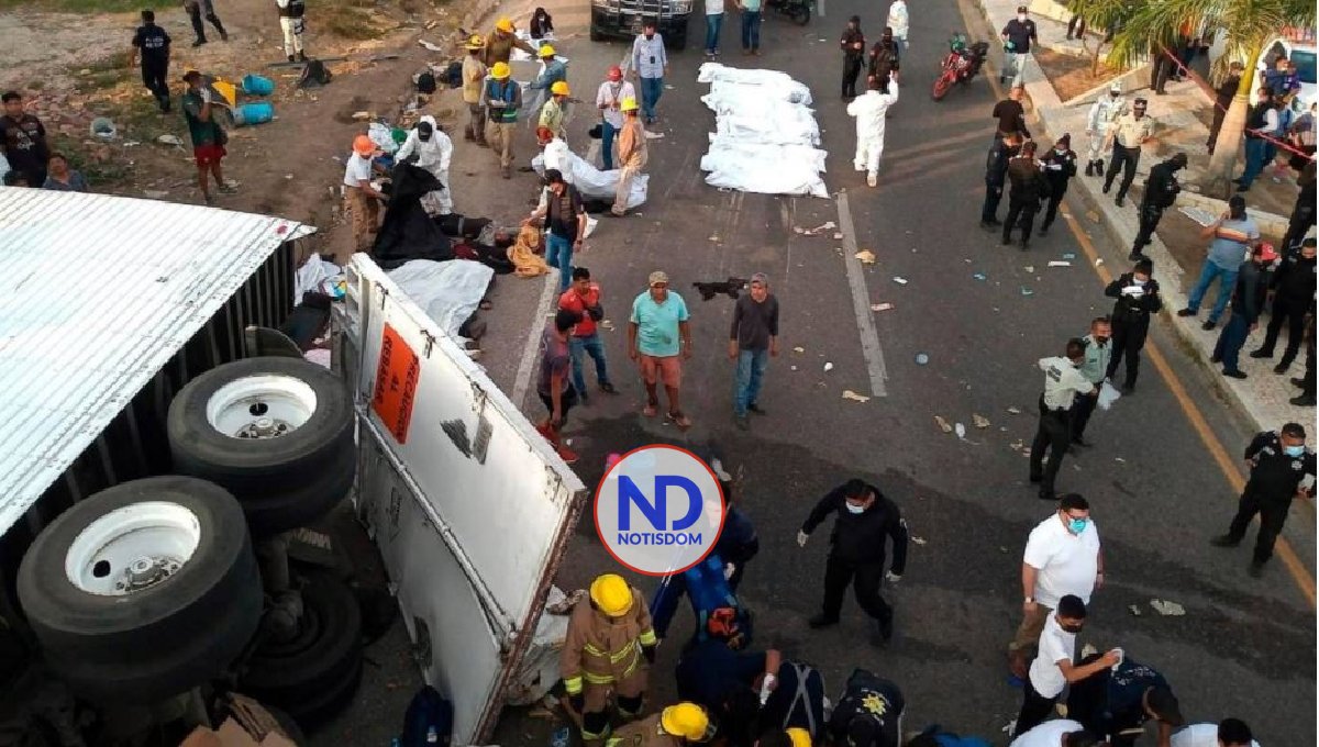 Suben a 6 dominicanos muertos en accidente trailer en México