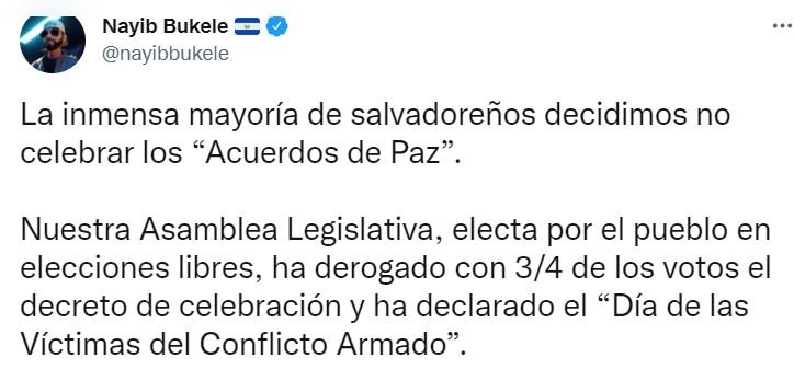 BUQUELE Bukele dice a la comunidad internacional que "no se metan" con tema de la paz